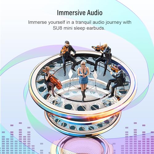 Sleep Earbuds Bluetooth 5.4 in Ear Light-Weight Headphones, Mini Sleep Headphones Small Design for Side Sleepers, 47H Playtime with Charging Case, Clear Calls Earphones, Haze Blue