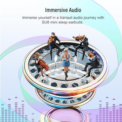 Sleep Earbuds Bluetooth 5.4 in Ear Light-Weight Headphones, Mini Sleep Headphones Small Design for Side Sleepers, 47H Playtime with Charging Case, Clear Calls Earphones, Haze Blue