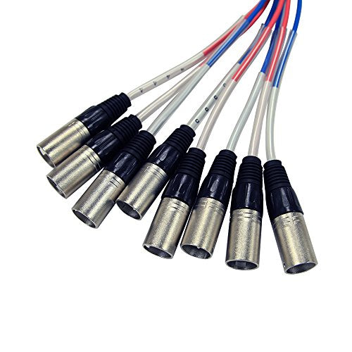 Seismic Audio - SAXT-8x10M - 8 Channel 10' XLR Male to 1/4" TRS Snake Cable - size: 10 Foot - 8 Channel