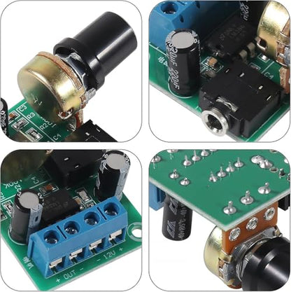 5pcs LM386 Mini Audio Amplifier Board DC 3-12V Volume Adjustable Control LM386 Audio Power Amplifier Module Support 0.5W-10W Speakers(Pack of 5) - color: 5pcs