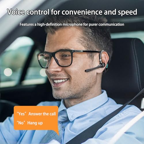 V5.2 Wireless Earbuds (Model V16, Blue)-98 Hours Talk Time, Noise Cancellation Microphone,Voice Control Answer,Hands-Free Stereo Earphone for Business,Driving,Office,Compatible with Phone&PC. - color: Single Ear Headphone V16 Blue