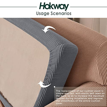 Hokway Stretch Couch Cushion Slipcovers Reversible Cushion Replacement Slipcovers Sofa Cushion Covers(Flint Grey, 2 Pieces) - color: Flint Grey, size: Small (2 Pieces)