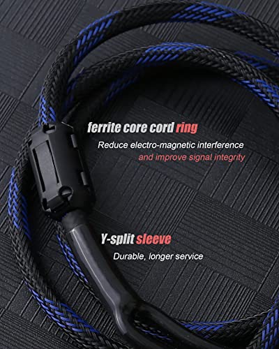 Audiophile HiFi OFC Audio Cable 3.5mm Male to 2 RCA Male Audio Cable for Connects a Smartphone, Tablet, or MP3 Player to a Speaker or Other RCA-Enabled Devices (3M(9.9FT)) - size: 3M(9.9FT)