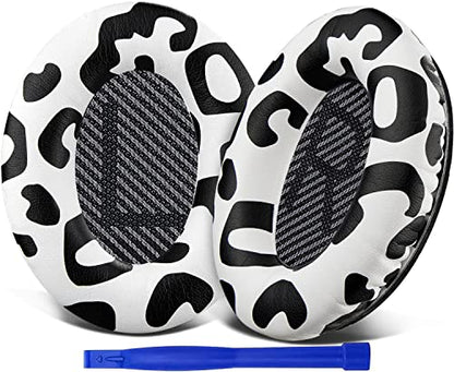 Replacement Earpads Cushions for Bose QuietComfort 35 (QC35) & Quiet Comfort 35 II (QC35 ii) Headphones, Ear Pads with Softer Leather, Noise Isolation Foam, Added Thickness (Snow Leopard) - color: Snow Leopard