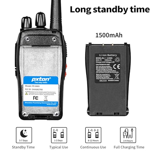666S 10 Pack walkie talkies for Adults Long Range Rechargeable with Headphones and Li-ion Battery,Two Way Radio has VOX/Noise Reduction/TOT/Flashlight/Monitoring/Scan Function（10 Pack） - style: 666S10-pack