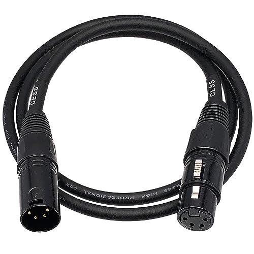 CNCESS 4-Pin XLR Male to Female Balanced Extension Cable, 3 ft, 1 Cable - size: 3 Feet, 1-Pack