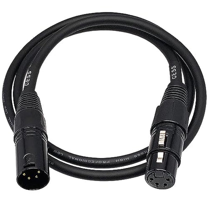 CNCESS 4-Pin XLR Male to Female Balanced Extension Cable, 3 ft, 1 Cable - size: 3 Feet, 1-Pack