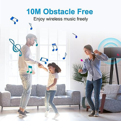 Bluetooth Receiver for Music Streaming, Mini Wireless Adapter for Car, 8-Hour Battery Life, Handsfree Calls, Aux to Bluetooth Adapter for Car, Home Stereo, Headphones, Speakers