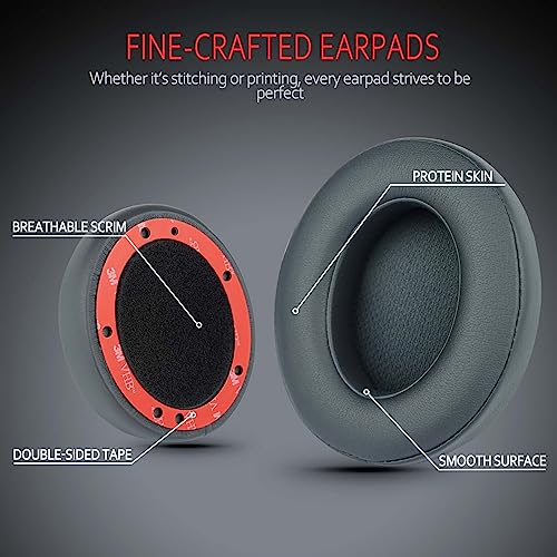 Replacement Ear Pads for Beats Studio 3 & Studio 2, Upgraded Beats Studio 3 Replacement Parts and Beats Headphones Accessories, Compatible with B0500 B0501 Wired/Wireless Models, Grey - color: Grey