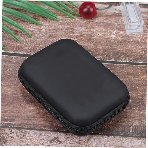 Tofficu 2pcs Eva Storage Box for Headphones Earphones Mini Camera Data Cable Key Coin Compact Travel Case - color: Black
