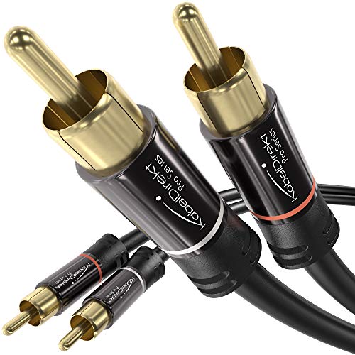 KabelDirekt – RCA/Phono Cable – 10ft – 2×2 | Coaxial, subwoofer/amp/HiFi & home cinema/Blu-ray, analog & digital - color: Black, size: 10 feet