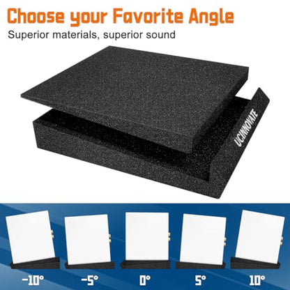 UCINNOVATE 2 Pack High-Density Acoustic Foam Speaker Riser for 5”- 6” Speakers, Prevent Vibration Studio Monitor Isolation Pads, Subwoofer Isolation for Sound Improvement