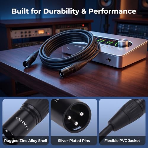 NANYI XLR Male to Male Microphone Cable, 3-Pin Patch Cord, 1.6ft - size: XLR Male To Male-1.6FT