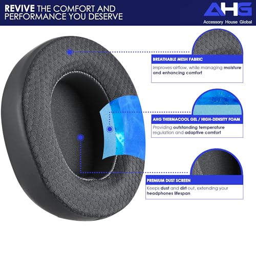 AHG Accessory House Global Arctis Nova Pro Wireless Cooling Gel Ear Pads Cushion. Compatible with SteelSeries arctis nova pro Wireless PlayStation/Xbox Editions. Extra Thick | Cooling Gel | DIY Fit