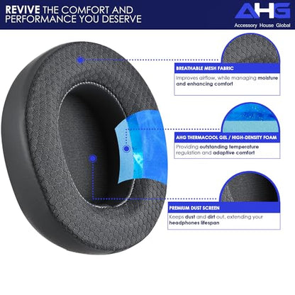 AHG Accessory House Global Arctis Nova Pro Wireless Cooling Gel Ear Pads Cushion. Compatible with SteelSeries arctis nova pro Wireless PlayStation/Xbox Editions. Extra Thick | Cooling Gel | DIY Fit
