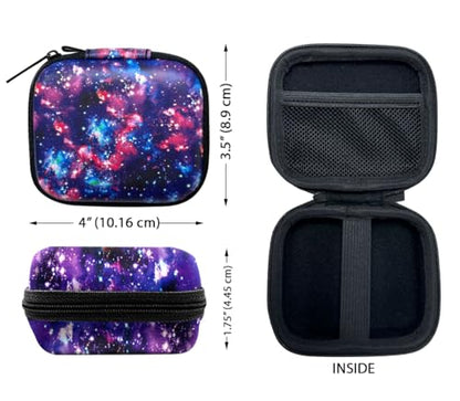 WIRESTER Portable Wireless Headphone Case, Earphone Storage Bag Carrying Case, Earbud Holder with Carabiner Compatible with Raycon Fitness Bluetooth True Wireless Earbuds - Purple Nebula Galaxy - color: Purple Nebula Galaxy