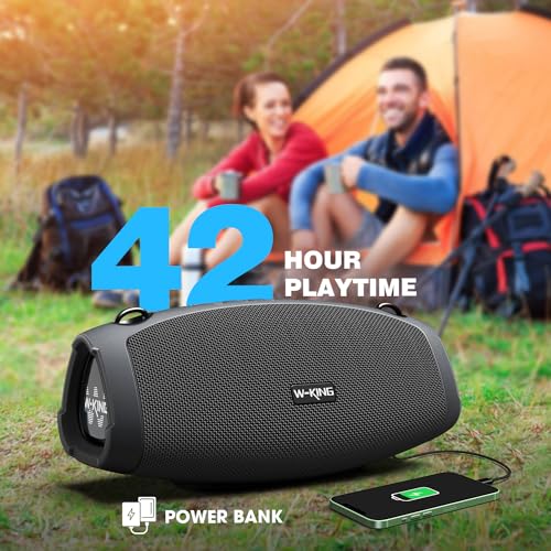 W-KING Portable Loud Bluetooth Speakers, 120W Max with Wireless Microphone