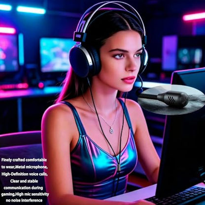 FAAEAL Voice Call Microphone Boom Cable,Aluminum Alloy Mic Dual 3.5mm Gaming Cable Compatible with Hifiman HE4XX HE560 MDR Z1R Beyerdynamic T1Ⅱ for Studio Gaming livestreams Audiophile 3.5mm 6.5ft - size: 3.5mm Boom Mic