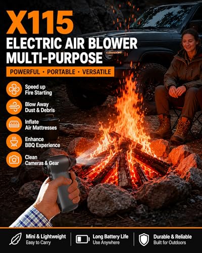 Compressed Air Duster, 180000RPM Rechargeable Cordless Electric Blower | 3-Speed Turbo Fan with Brushless Motor, Mini Blower for Computer, PC, Keyboard, Car, Home, Outdoor & Electronics Cleaning