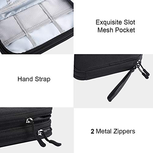 Travel Accessories Organizer Electronics Pouch for Keeping Cables in Order (Medium, Black)