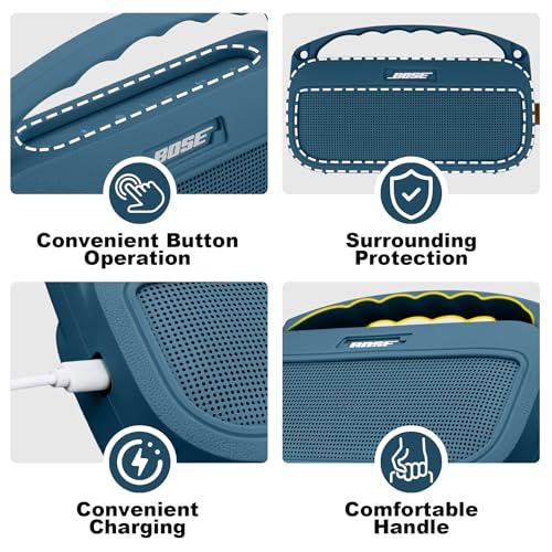 Aenllosi Case for Bose SoundLink Flex Speaker 2nd Speaker, Twilight Blue | EVA Hard Shell, Drop Resistant Protection, Water Resistant Protection, Dust Proof Protection, Protective Case Only - color: Twilight Blue, style: Silicone Cover for Bose SoundLink