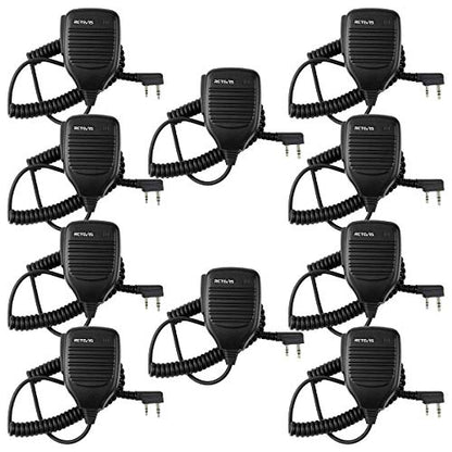 Retevis 2 Pin Walkie Talkie Shoulder Speaker Mic, 5 Pack