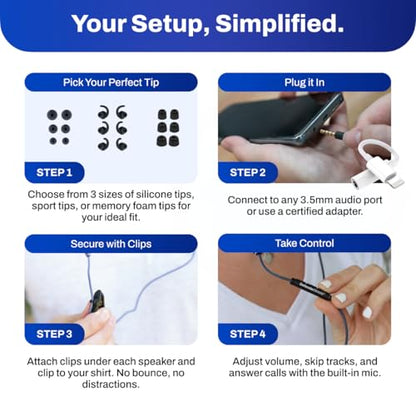 DefenderShield EMF Protection Air Tube Wired Earphones with Foam Tips | EMF Wired Earbuds with Microphone – Built-In Audio Controls & 3 Ear Tip Sizes, 3.5mm Jack, For Gaming/PC/Computer/iPad/Phone - style: 3.5mm with Foam Tips