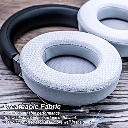Oval Shape Cooling Gel Earpads for Virtuoso RGB Wireless, XT, SE | Enlarged Bigger Inner Hole (Cooling Gel Mesh Gray)