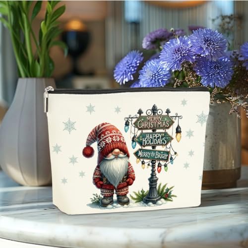Christmas Gnome Makeup Bag, Christmas Gnomes Gifts for Women Cosmetic Bag - color: Christmas Gnomes