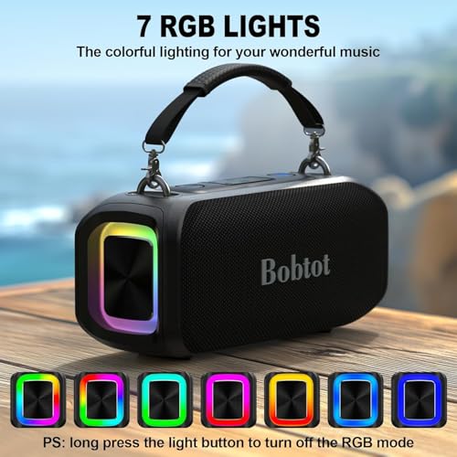 Portable Karaoke Speaker for Adults, Small Size Singing Machine | with Wireless Microphone, Bluetooth Speaker with Punchy Bass, Magic Sound Voice, LED Lights