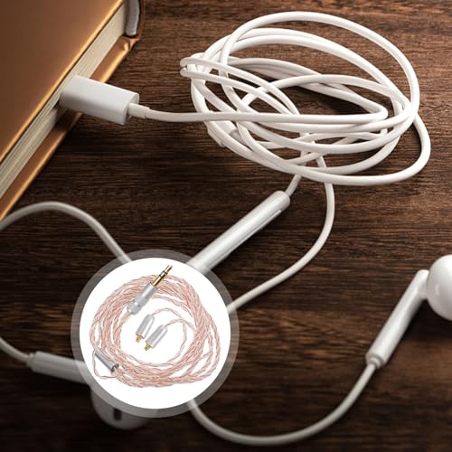 POPETPOP 5mm Earphone Extension Cable Silver Plated Cord Detachable Connector Wire Replacement Headphone Extension Cord for Wired Audio Devices