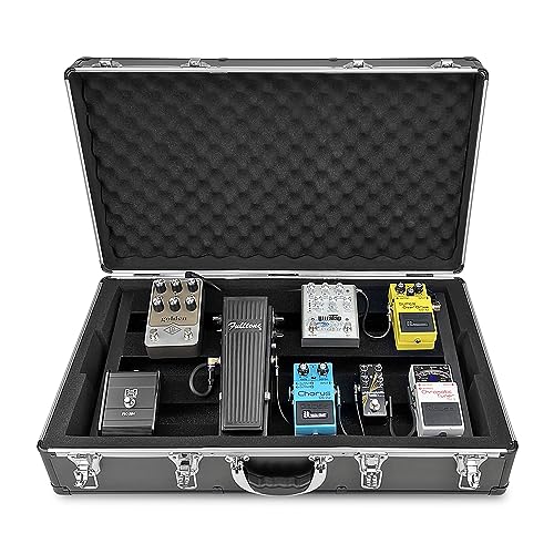 ANALOG CASES Pedaltrain Classic 2 / Temple Audio DUO 24 Hard Case | Ultra-Lightweight and Durable Aluminum Case, Die-Cut Foam Padded Interior With Cable Storage Space, Comfortable Padded Handle