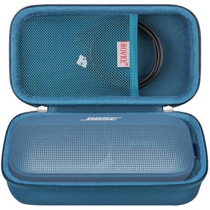 BOVKE Hard Travel Speaker Case for Bose New SoundLink Flex Speaker (2nd Gen) / Bose SoundLink Flex Bluetooth Portable Speaker, Mesh Pocket for Bose Speaker Charger, Charging Cables, Blue Dusk - color: Blue Dusk