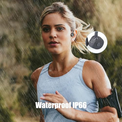 Bone Conduction Headphones - Bluetooth 5.2 Open Ear Headphones IP67 Waterproof Sport Earphones with Noise-Cancelling Mic - Wireless Bone Conducting Headset for Running Hiking Cycling - color: Q3-Black