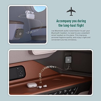 ADAM elements EVE II 2-in-1 Bluetooth Transmitter Receiver, Wireless Audio Adapter with Foldable Dual 3.5mm AUX Plugs for Airplane in-Flight Systems, Nintendo Switch, TV & Car Stereo
