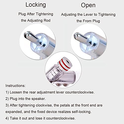 Viborg 4X Banana Plugs Rhodium Plated 45° Angled Screw Locking Speaker Connectors for Sound Systems - color: Rhoidum