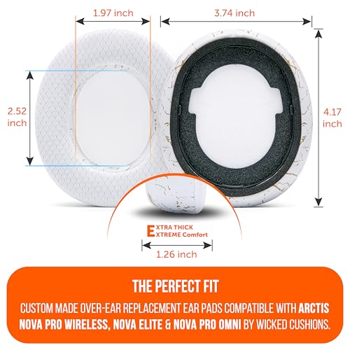 WC Freeze Nova Pro Wireless - Earpads for Arctis Nova Pro Wireless & More | Made by Wicked Cushions | Also fits SteelSeries Nova Elite & Nova Pro Omni(Doesn't Fit Other Models) | Gold Marble - color: Gold Marble