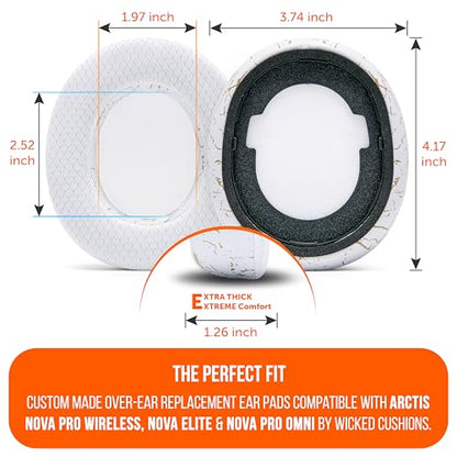WC Freeze Nova Pro Wireless - Earpads for Arctis Nova Pro Wireless & More | Made by Wicked Cushions | Also fits SteelSeries Nova Elite & Nova Pro Omni(Doesn't Fit Other Models) | Gold Marble - color: Gold Marble