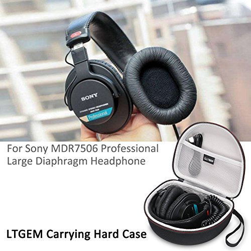 Case for Sony MDR7506 Professional Large Diaphragm Headphone Gray | Hard Carrying Travel Case for Sony MDR7506 Professional Large Diaphragm Headphone - color: 1.Black+Grey