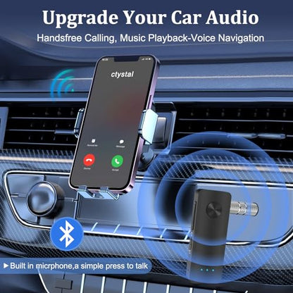 Bluetooth 5.3 Transmitter Receiver for TV to BT Headphone, Low Latency, HiFi 3.5mm AUX Bluetooth Car Adapter, Mini Poratble Wireless Audio Receiver for TV/PC,Car Home Stereo, Airplane, Boat, Gym
