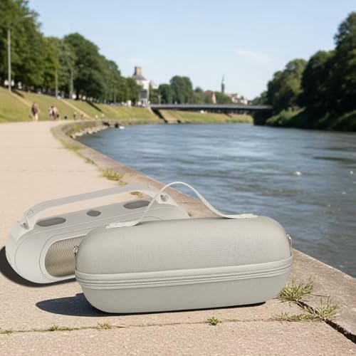 Protective Case for Beats Pill Bluetooth Speaker with Handle | Silicone Cover and Hard Carrying Case for Beats Pill Speaker Accessories with Shoulder Strap (Light Gray) - color: Light Gray