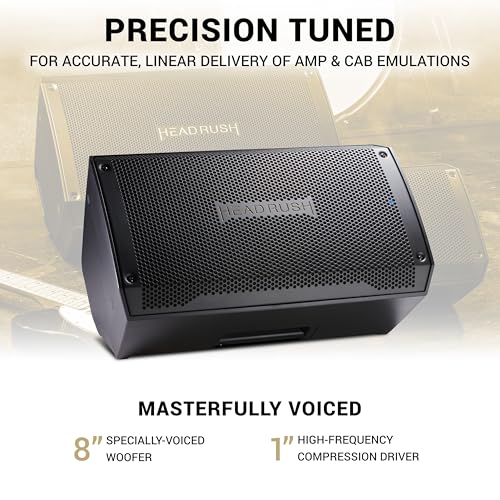 HeadRush FRFR108 MKII 2000W Electric Guitar Amplifier for Modellers | Full-Range Flat-Response 8" Floor Wedge Speaker with Bluetooth for Multi-FX and Amp Modeling Processors - size: 8-inch