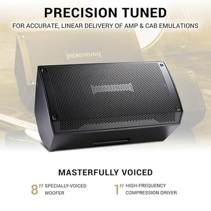 HeadRush FRFR108 MKII 2000W Electric Guitar Amplifier for Modellers | Full-Range Flat-Response 8" Floor Wedge Speaker with Bluetooth for Multi-FX and Amp Modeling Processors - size: 8-inch