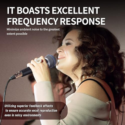 BT 58A Wired Vocal Dynamic Karaoke XLR Handheld Microphone for Singing, Supercardioid, Includes 16ft Audio Cable and Stand Adapter, for Stage, Studio, Mixer, Speaker