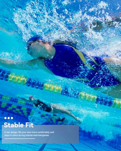 SANOTO Swimming Headphones, in Ear Bone Conduction Headphones Bluetooth 5.4, IPX8 Waterproof Earbuds Sport, 8G MP3 Player Swimming Earphones, Underwater Headphones for Swim, Run, Surf, Cycle - color: Black