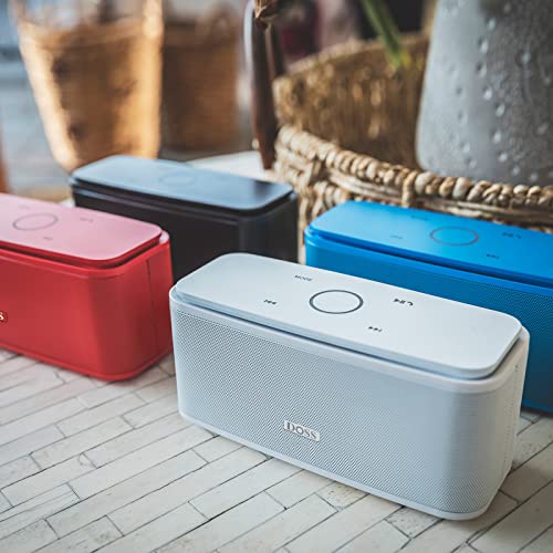 DOSS SoundBox Touch Wireless Bluetooth Speaker-12W HD Sound with Rich Bass | Portable & Small Design, IPX5 Waterproof, 20H Playtime, Handsfree, House, Office Desktop, Bedroom, Indoor Use, White - color: White