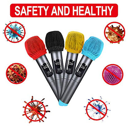 240 Pcs Disposable Microphone Covers,Non-Woven Elastic Band Windscreen Mic Covers Cover Microphone Protective Cap for Most Handheld Microphone Press Conference,Recording Room and Any Shared Environmen