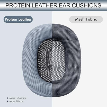 GEVO Upgraded Ear Cushions Replacement Earpads for AirPods Max 1 & 2 Headphones, Protein Leather Ear Pads Cover with Memory Foam and Magnet for AirPods Max 1 & 2 (Blue) - color: Blue