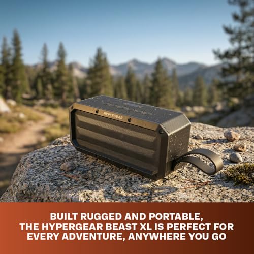 HyperGear BeastXL 30W Bluetooth Speaker - Wireless Portable Speaker with Loud Bass Stereo Sound, IPX6 Waterproof for Indoor/Outdoor Use with Built-in Mic