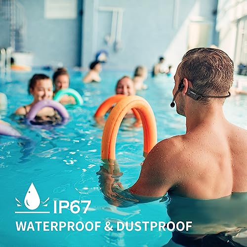 KIMAFUN 2.4G Fitness Headset Wireless Microphone, IP67 Waterproof | Sweatproof for Water Aerobics, Swimming Coach, Fitness Instructor, Yoga, Spinning, Training, Teaching, Speakers, GWP91 - size: GWP91(1TX+1RX)